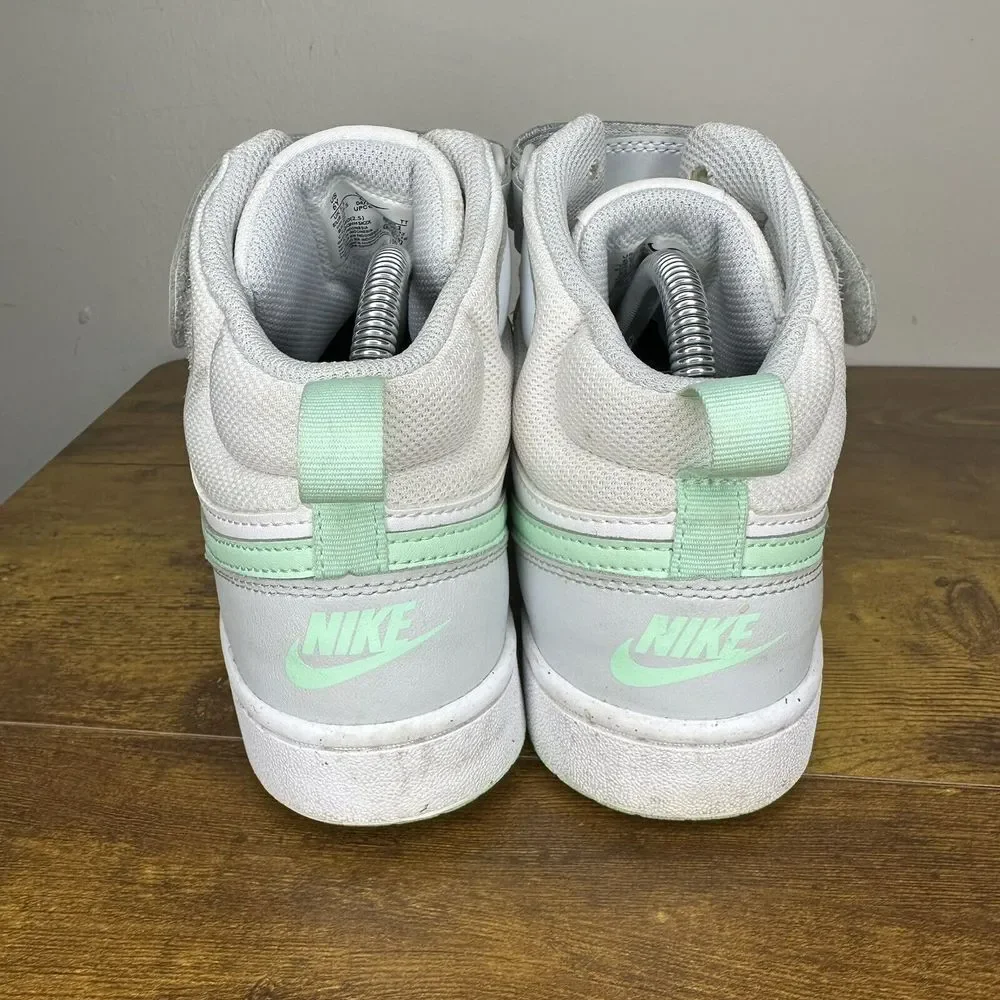 Nike Court Borough 2 High Top Sneaker Pure Platinum Mint Size 6Y Shoe CD7782-011